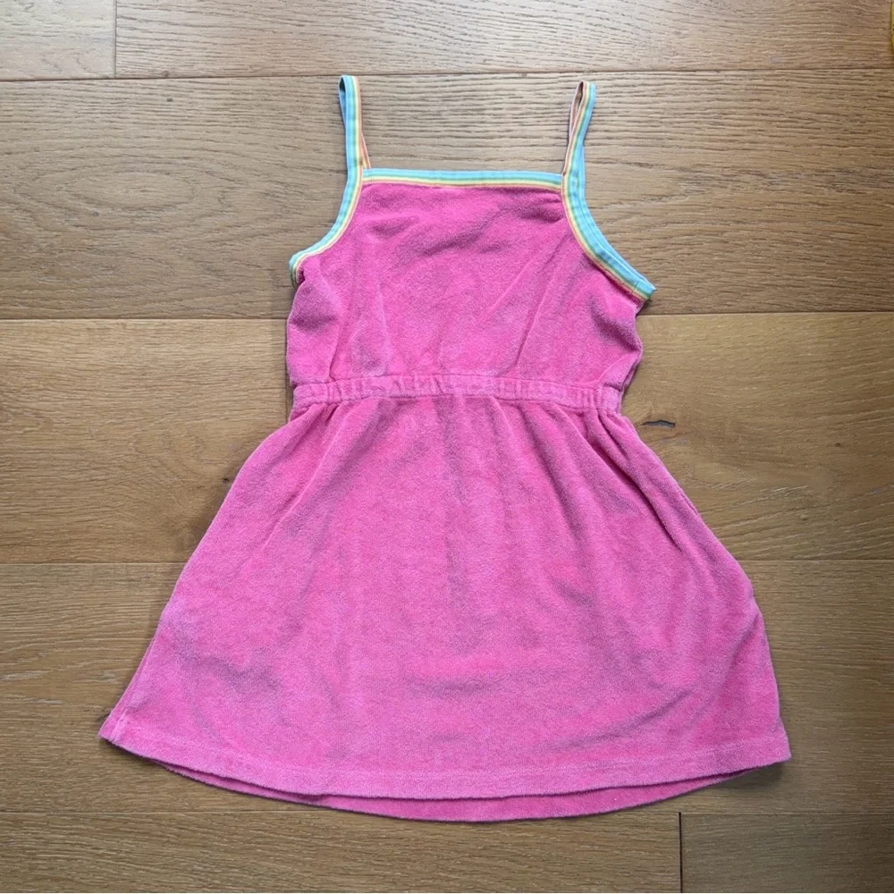 Hanna Andersson Rainbow Swim Cover-up Dress Terry Cloth Pink Girls 110/5 - Picture 4 of 6